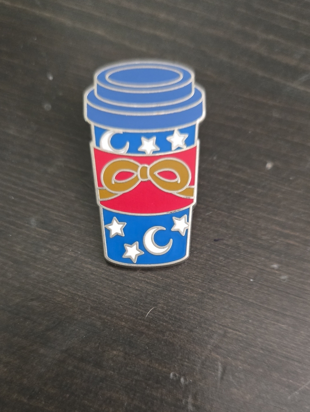 Disney Blue, Red & Gold Moon Stars Party Cup Enamel Pin